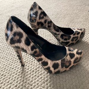BCBG platform pumps (leopard)